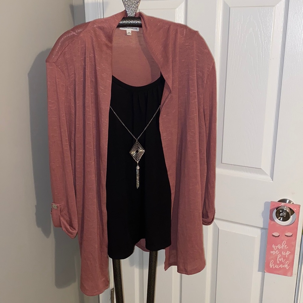 Notations two piece top with necklace
